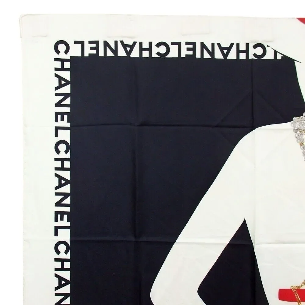 CHANEL Vintage Silk CoCo Mademoiselle Silhouette Scarf